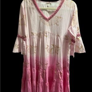 Debbie Katz Pink Fade with Gold Dress